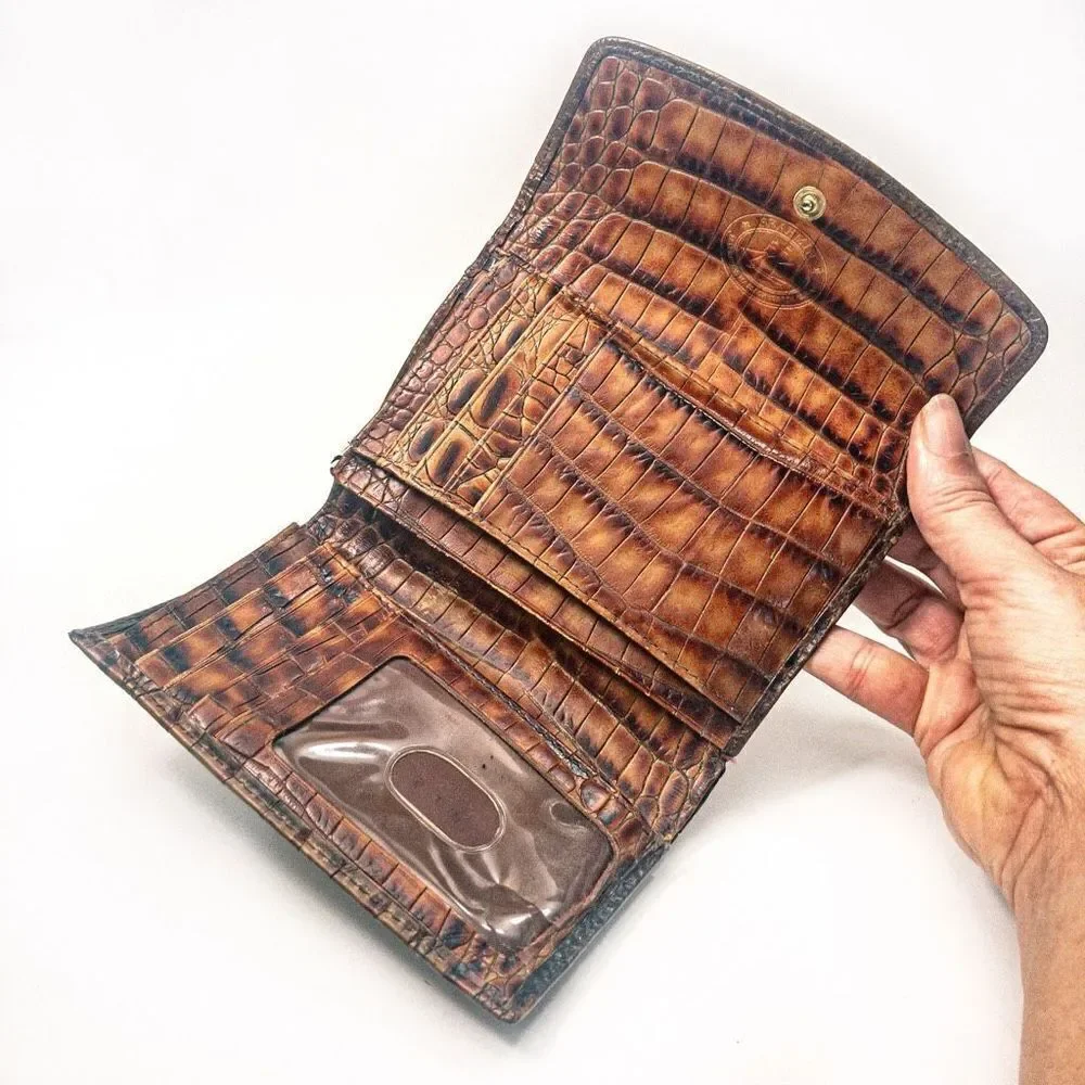 VTG Brahmin Pecan Melbourne Leather Trifold Wallet